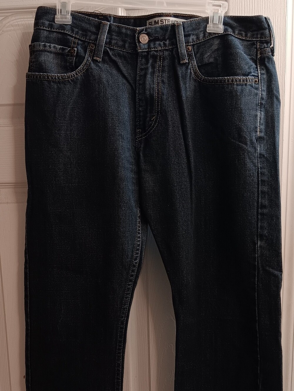 Levi's 514 Slim Straight Jeans Men's Size 33x32 Preowned Blue Color 100% Cotton